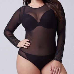 Cacique by Lane Bryant mesh & lace bodysuit